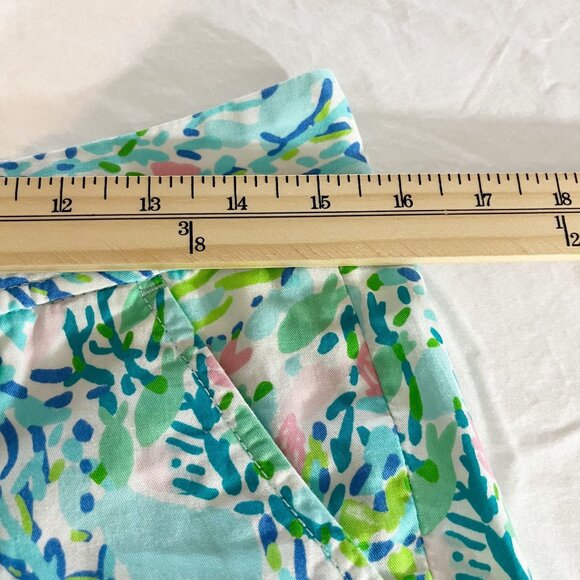 Lilly Pulitzer Callahan Shorts Blue Ocean Starfish Shells Chino - Size 2 - Picture 5 of 7